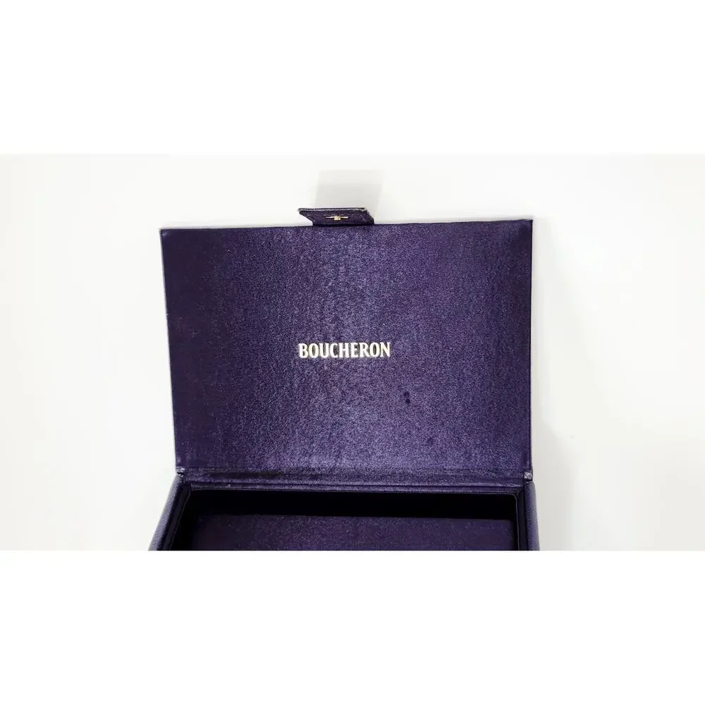 Boucheron France 3 Tier Faux Snakeskin Purple Jewelry Box 2 Drawers Luxury